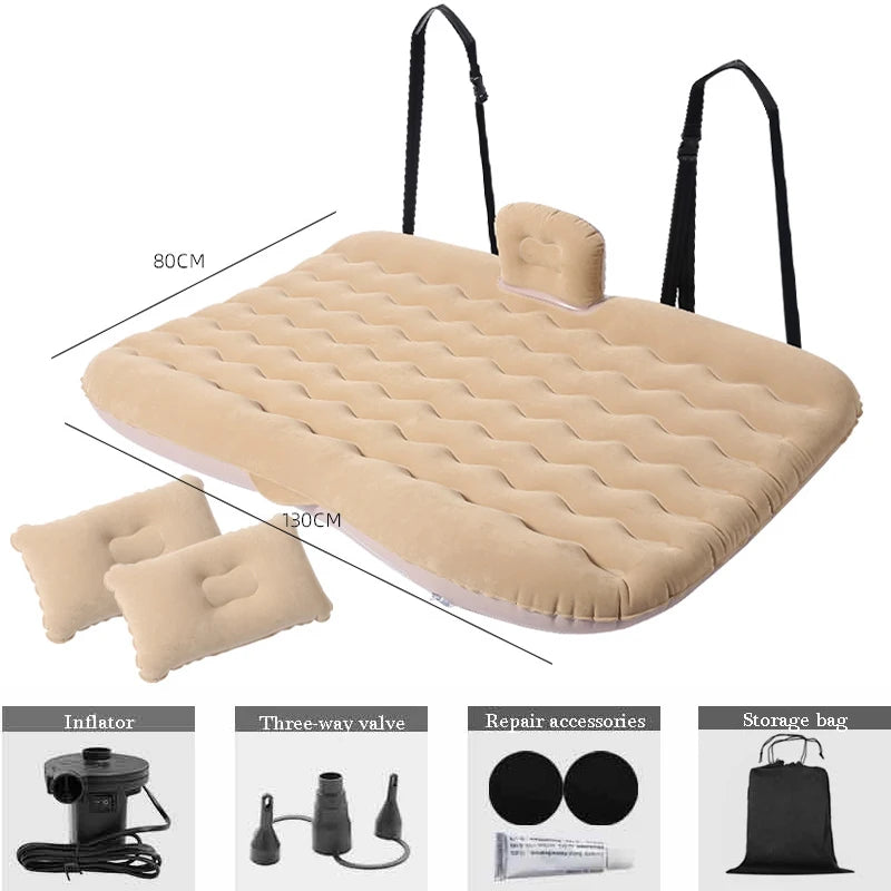 Back Seat Extender Car Seat Cover Camping Air Mattress Hammock Travel Bed Inflatable Car Extra Long Mattress for SUV