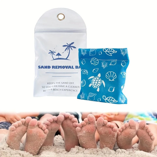 Sand Remover For Beach, Sand Removal Bag, Powder Pouch Sand Remover Brush, Beach Vacation Camping Essentials