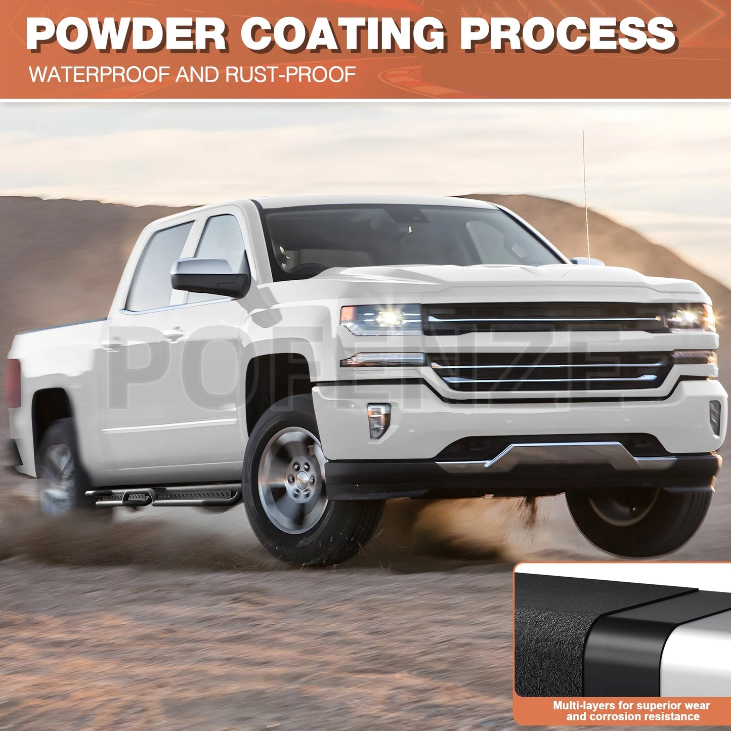 Running Boards for 2007 to 2018 Chevy Silverado and GMC Sierra 1500 2007 to 2019 Chevrolet Silverado and GMC Sierra 2500HD 3500HD Four Doors