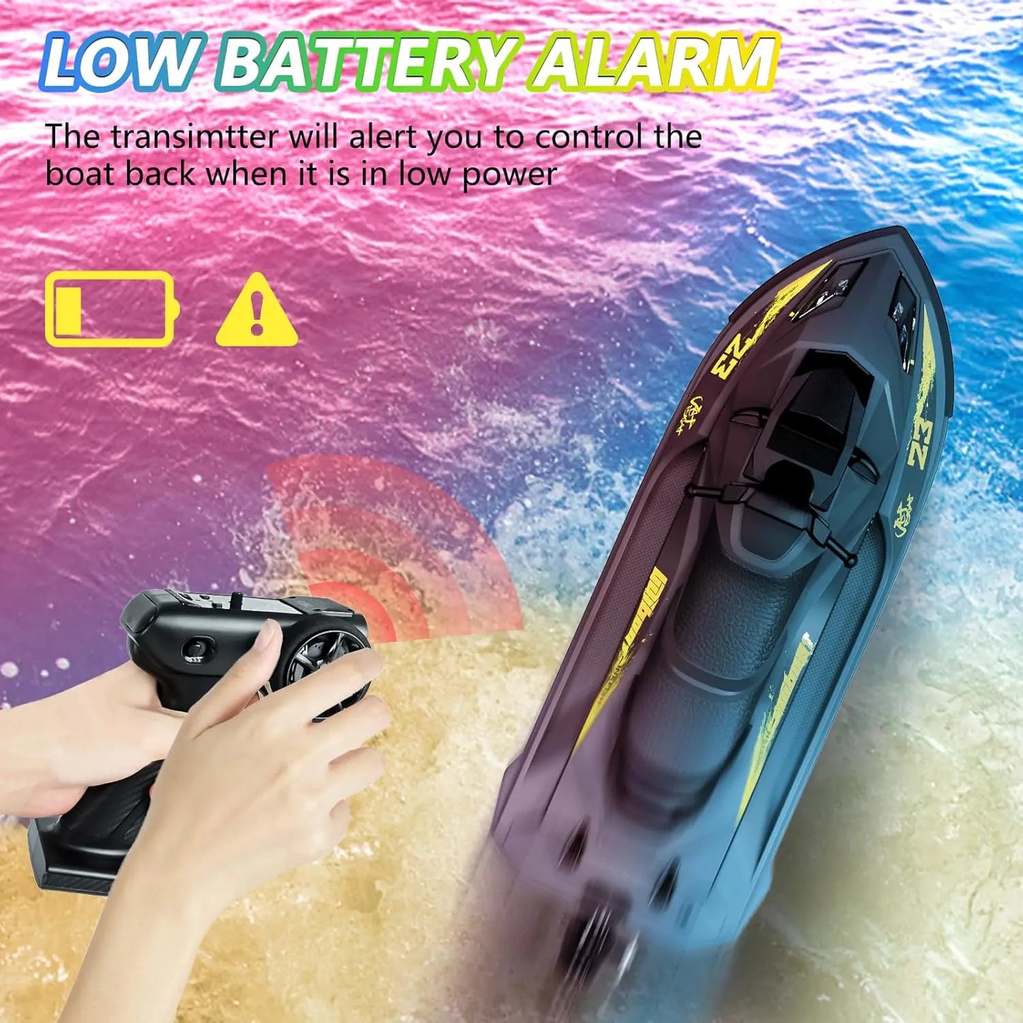 UDI023PRO Brushless RC Boat for Adults, High Speed Jet Boat, 25KM/H Remote Control