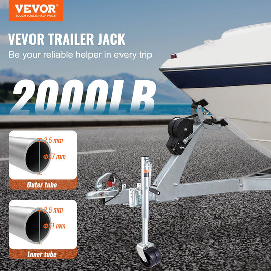 1000/1500lbs Trailer Jack Tongue Stand with Solid Jockey
