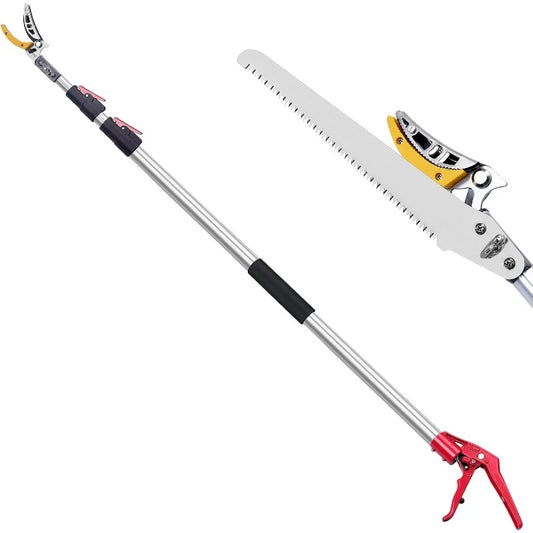 4.6-10ft Extendable Tree Pruner，Cut and Hold Pruning Trimmer - Long Reach Pole Saw