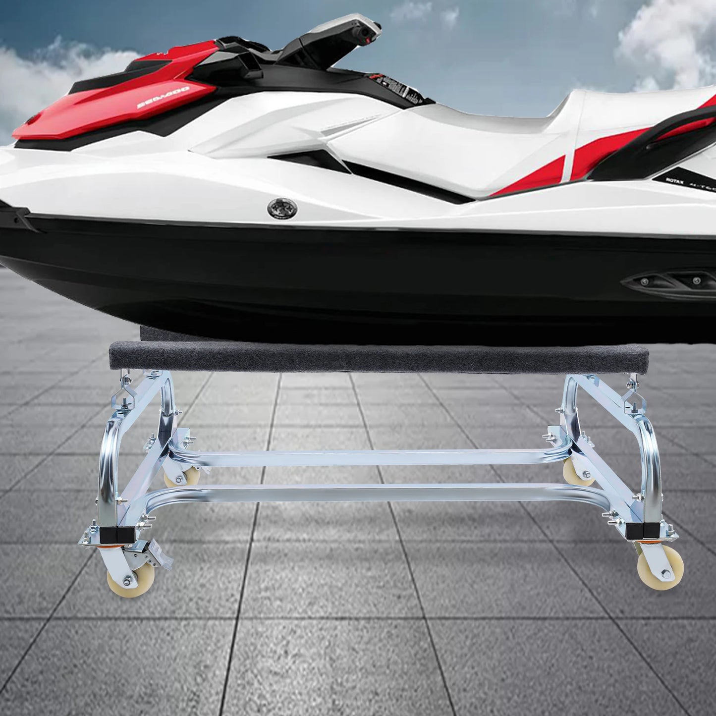 Small Sailboat Trailer Watercraft Cart Dock Slipway Cart for moving small boat