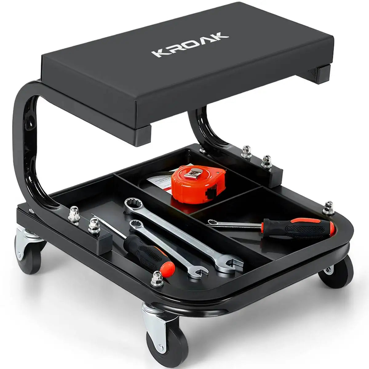 Mechanic Stool 120kg Load Rolling Pneumatic Creeper Garage/Shop Seat Padded Rolling Workshop Stool for Garage Auto Repair
