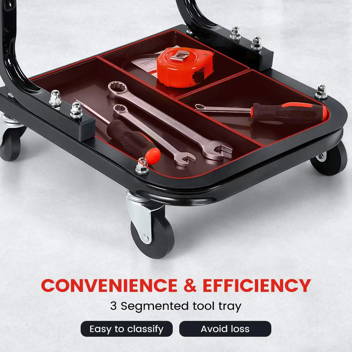 Mechanic Stool 120kg Load Rolling Pneumatic Creeper Garage/Shop Seat Padded Rolling Workshop Stool for Garage Auto Repair