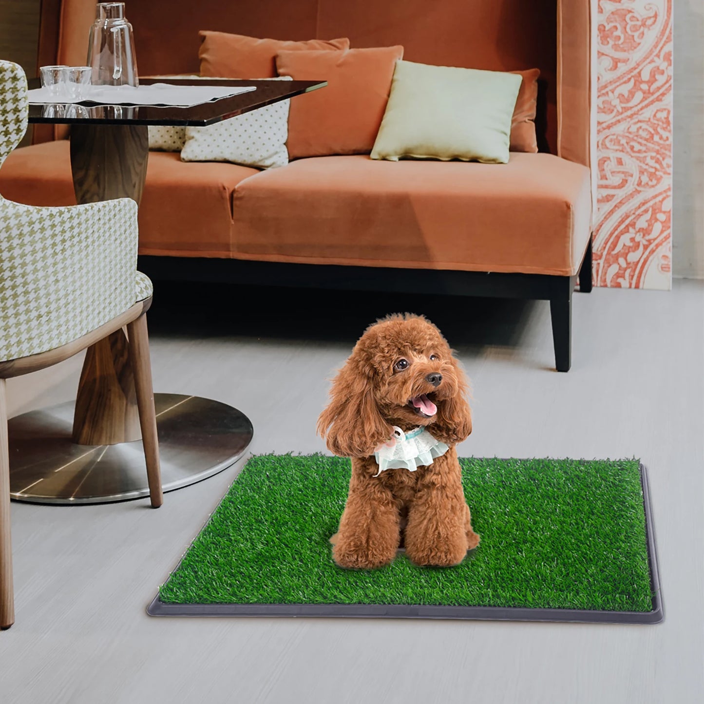 2PCS Realistic Artificial Grass Rug for Pet Potty Training, Synthetic Dog Pee Grass Turf
