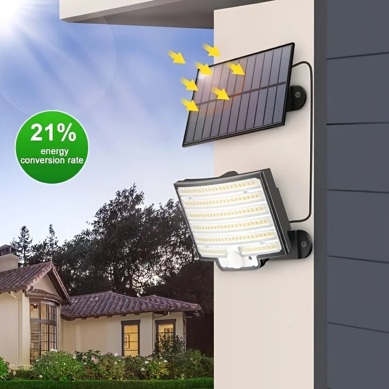Solar Outdoor Lights - LED Motion Sensor Light with Remote Waterproof Security Flood Light