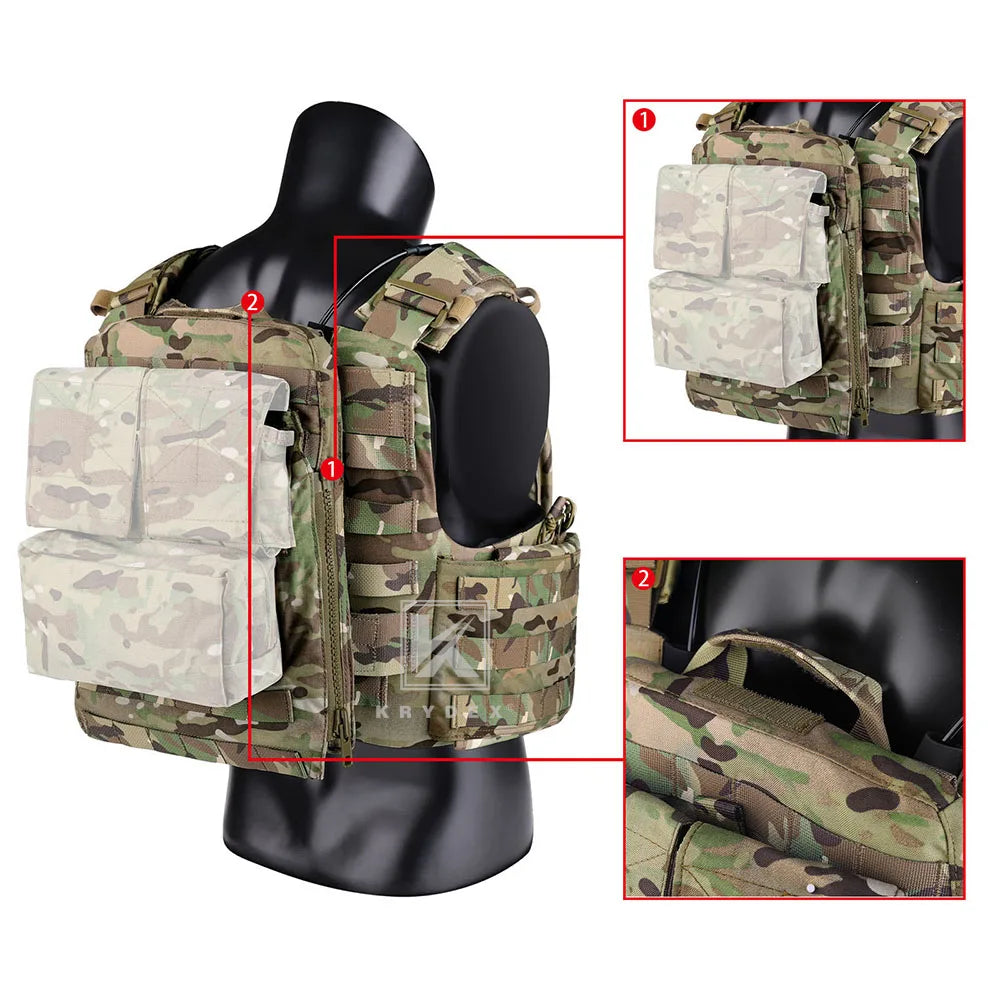 KRYDEX CPC Tactical Vest MOLLE Plate Carrier Heavy Duty Body Armor Camo Vest