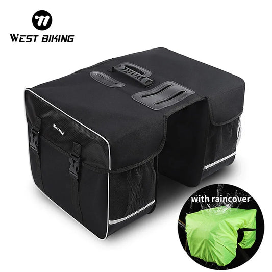 WEST BIKING Bicycle Bag 28L Multifunctional Saddle Bag Waterproof MTB Bike Rack Bag Travel 2 In 1 Big Capacity Bicycle Rear Bag