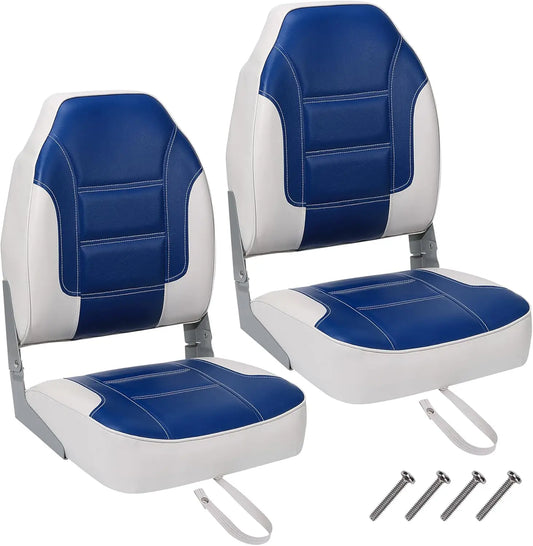 2 Pack Folding Boat Seats High Back Fishing Boat Seat Comfortable
