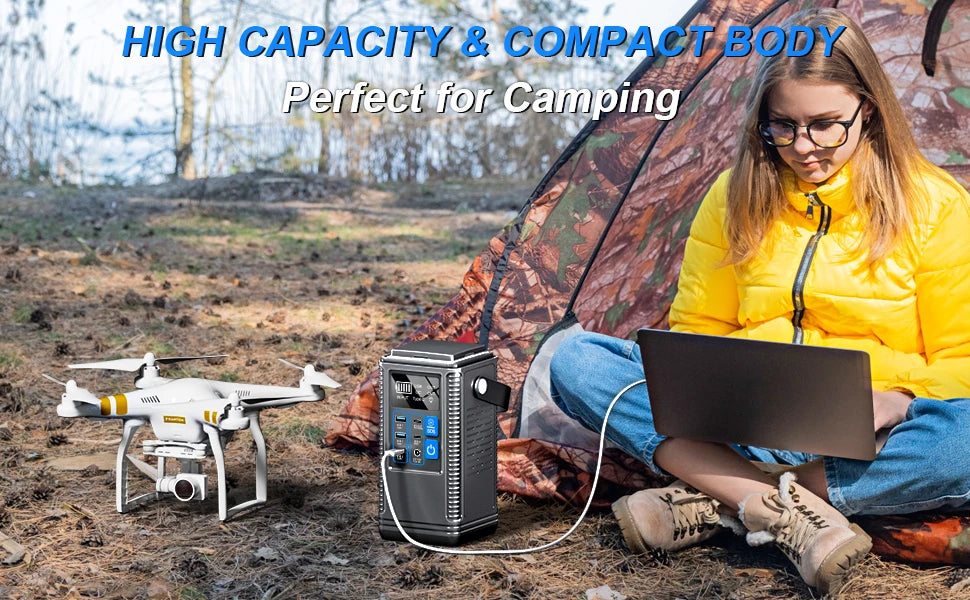 Portable Power Station,296Wh 80000mAh Outdoor Generator Quick Charge In/Out PD 100W