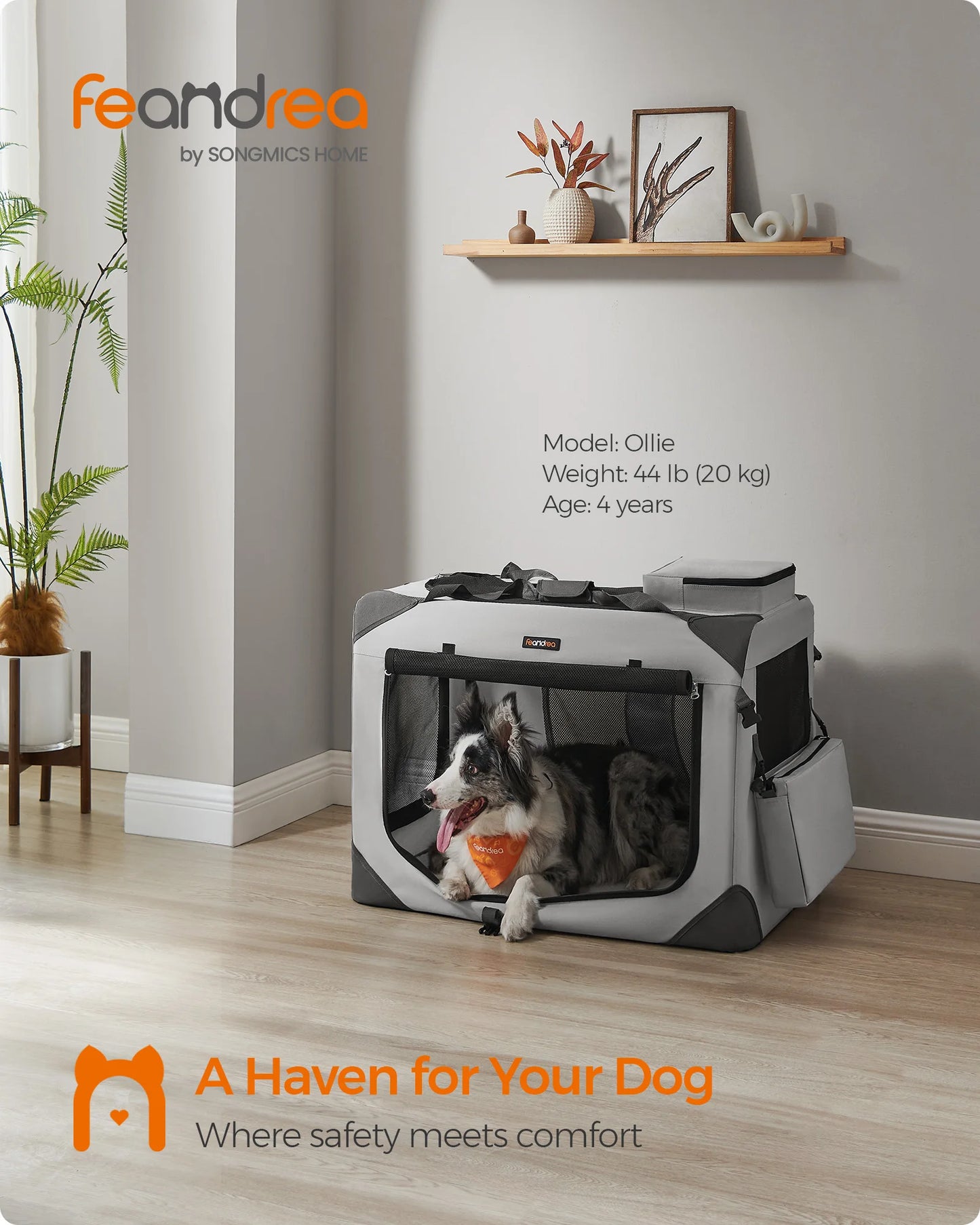 32 Inches Collapsible Soft Dog Crate, Portable Travel Dog Crate for Indoor and Outdoor Use