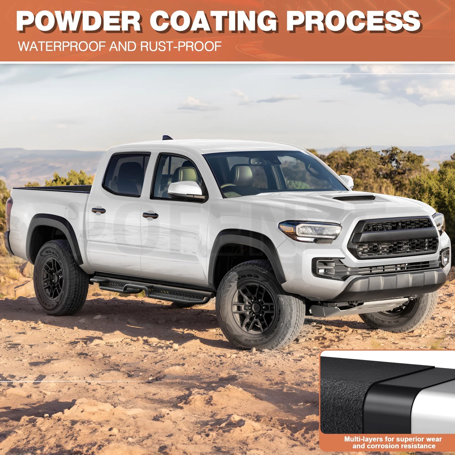 Running Boards for Toyota Tacoma 2005 to 2023 Carbon Steel Side Steps Car Accessories