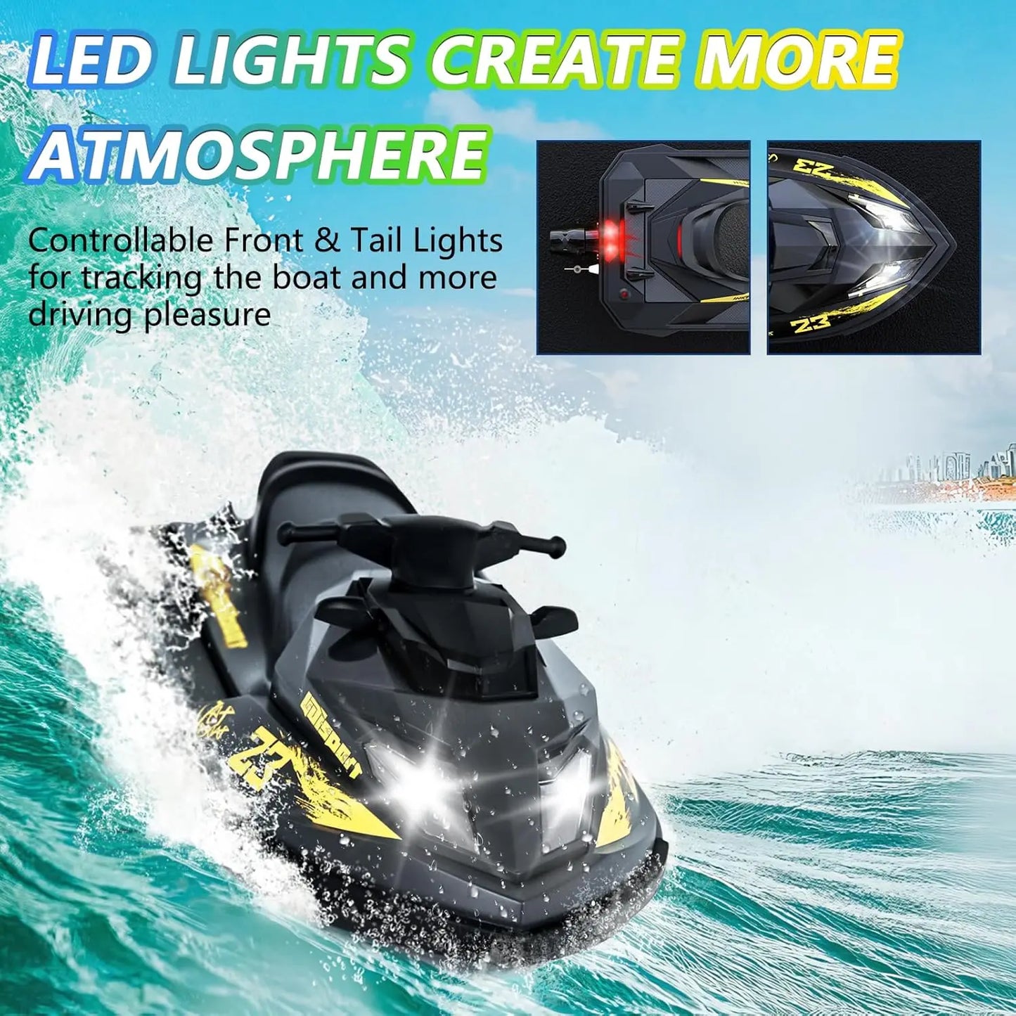 UDI023PRO Brushless RC Boat for Adults, High Speed Jet Boat, 25KM/H Remote Control