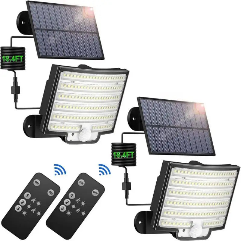 Solar Outdoor Lights - LED Motion Sensor Light with Remote Waterproof Security Flood Light