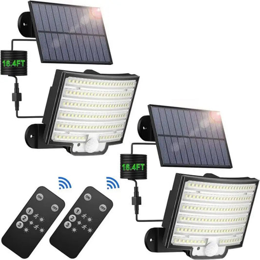 Solar Outdoor Lights - LED Motion Sensor Light with Remote Waterproof Security Flood Light