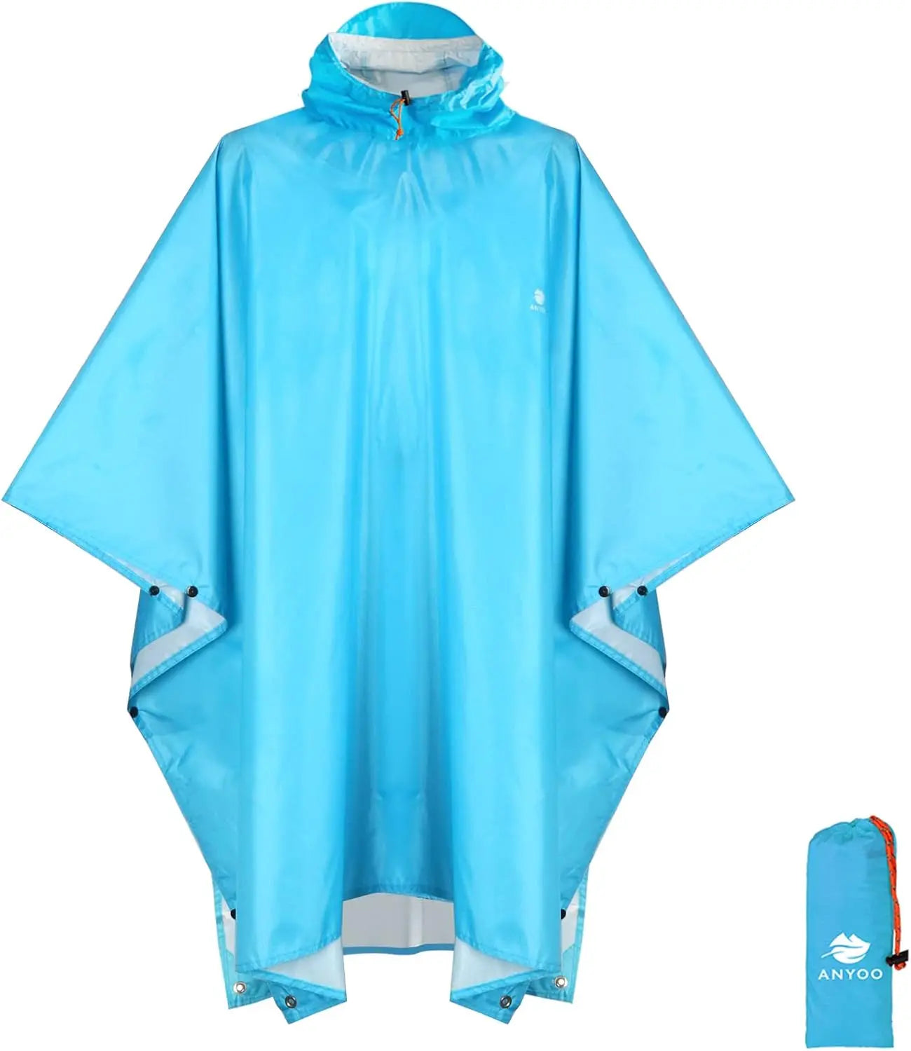 Hooded Rain Poncho for Adults Waterproof Lightweight Rain Coat for Men Women Reusable Rain Jacket for Emergency Outdoor