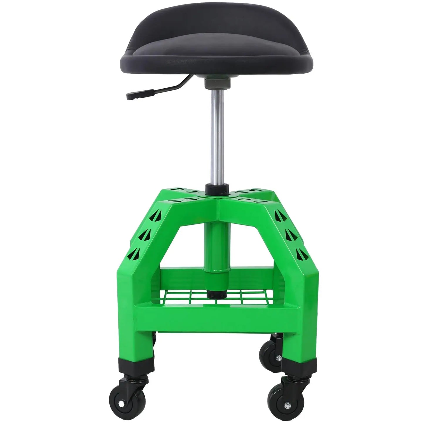 Heavy-Duty 360° Swivel Mechanic Stool with Casters - Rolling Seat for Garage & Shop, Green