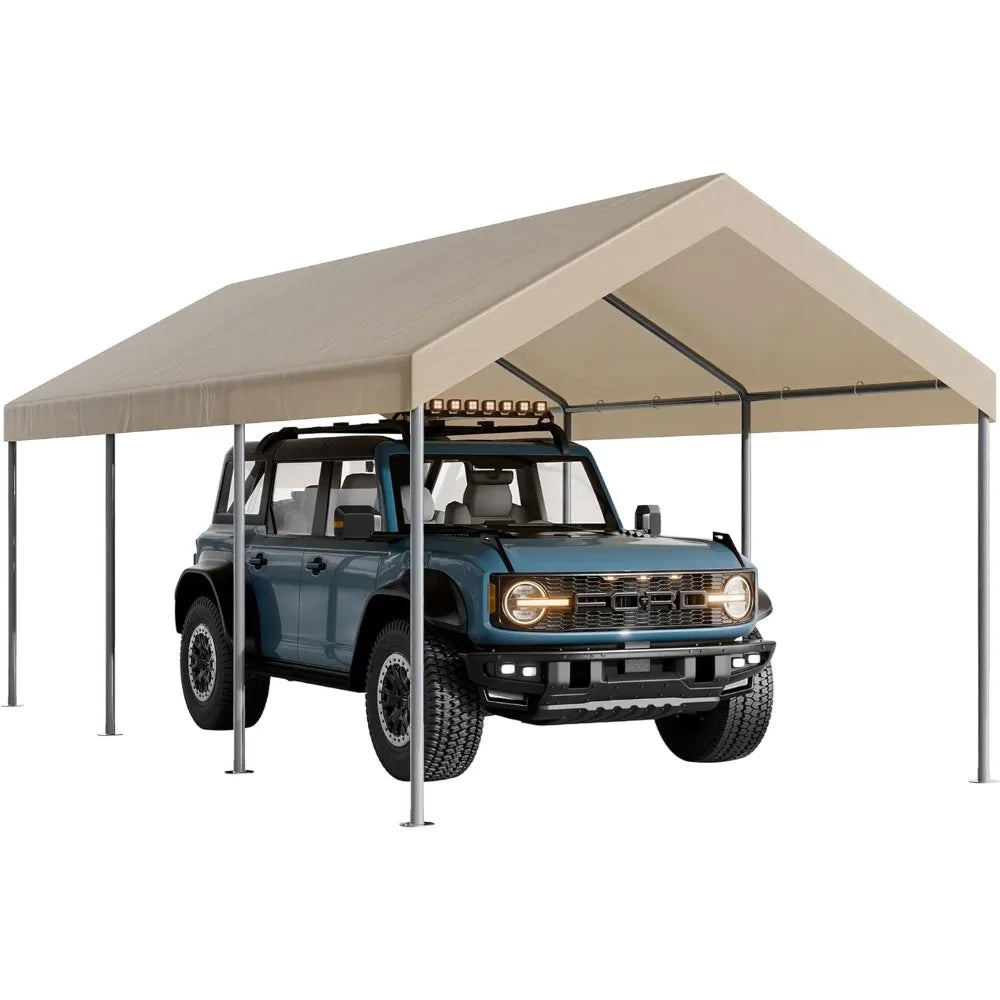 10x20 FT Carport Heavy Duty Portable Garage, Upgraded Car Canopy Shelter Patry Tent with Steel Frame for SUV, Car, Truck and Tra