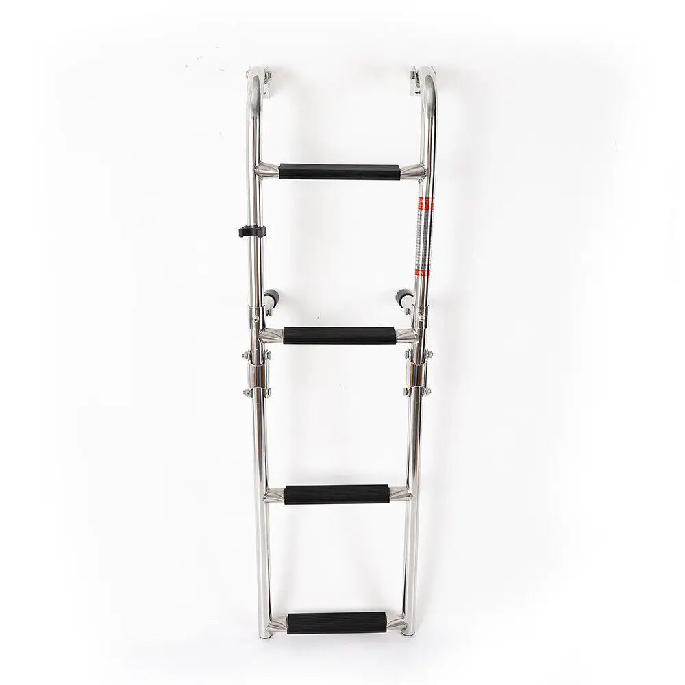 Boat Ladder 4 Steps Extension Folding Pontoon Ladder Stainless Steel