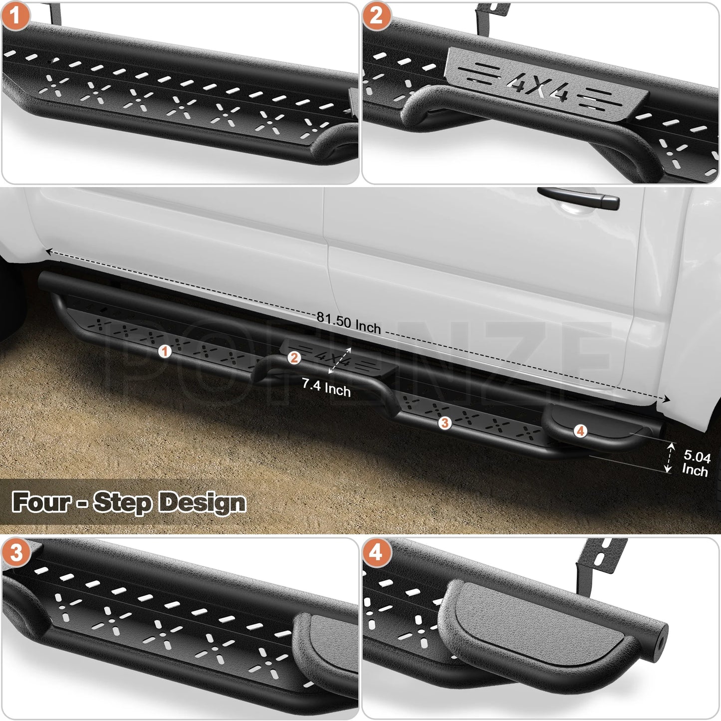Running Boards for Toyota Tacoma 2005 to 2023 Carbon Steel Side Steps Car Accessories