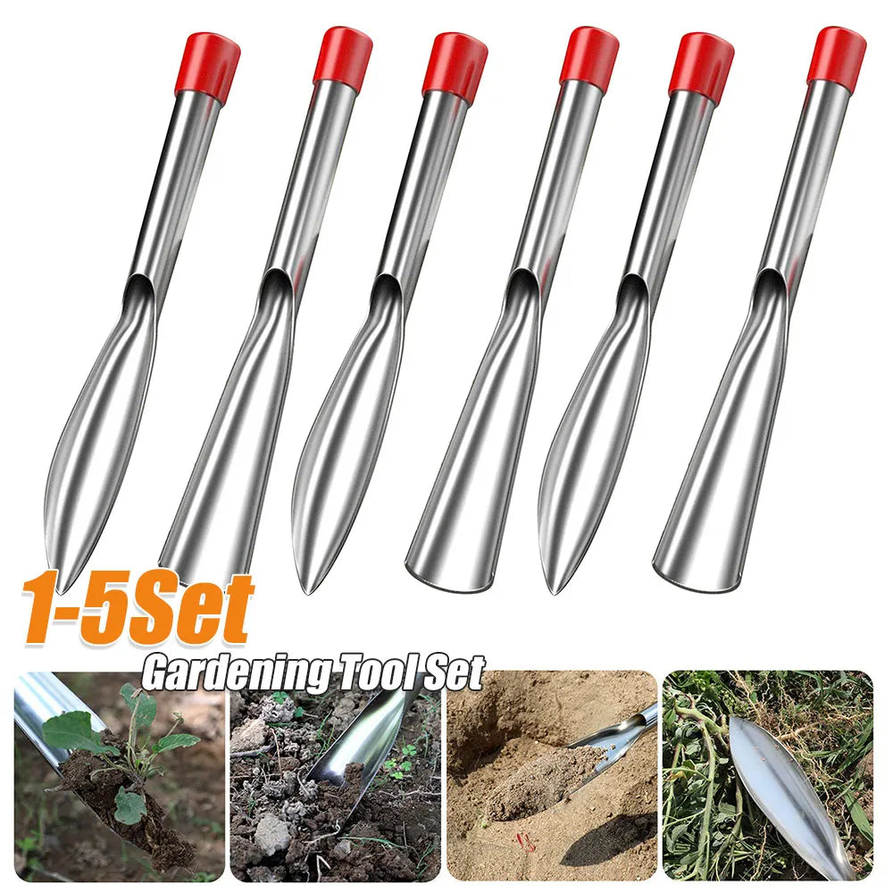 2 Pcs Gardening Tool Set Transplanting Small Shovel Stainless Steel Spade Shovel Rake