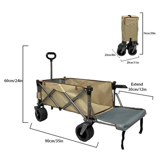 RV small trailer, large capacity beach buggy, portable heavy-duty foldable truck, shopping cart