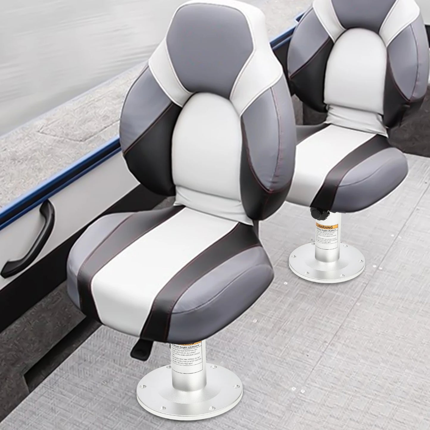 Adjustable Boat Seat Pedestal, Aluminum Alloy Adjustable Height 360° Swivel Fore/AFT Slide
