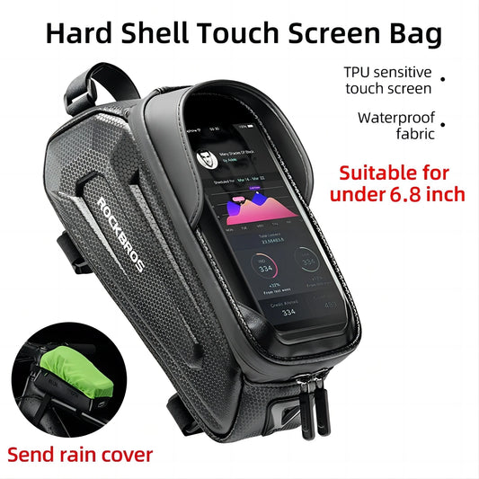 Rockbros Waterproof Bicycle Bag with Touch Screen Cycling Case for MTB Road Bike and 6.5 Inch Phone Accessories