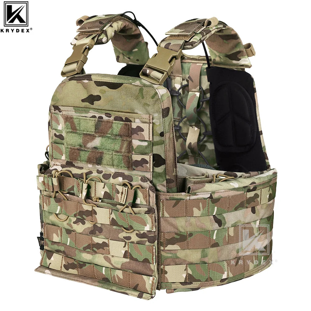 KRYDEX CPC Tactical Vest MOLLE Plate Carrier Heavy Duty Body Armor Camo Vest