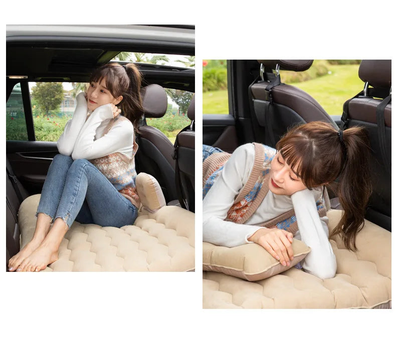 Back Seat Extender Car Seat Cover Camping Air Mattress Hammock Travel Bed Inflatable Car Extra Long Mattress for SUV