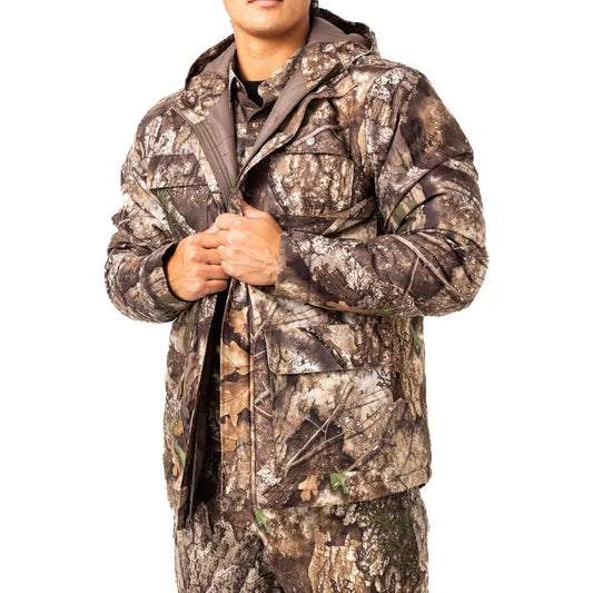 Realtree Men's Edge Timber Max-7 Camo Hunting Insulated Cold Weather Parka Jacket Windproof Mid-weight Super Warm