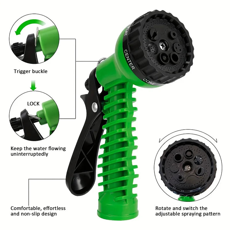 25FT-100FT Expandable Garden Watering Hose High Pressure Car Wash Magic Flexible Water Hose